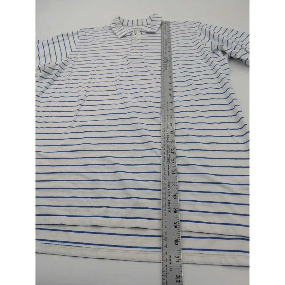 B Draddy Polo Mens XLarge White Stripe Golf‎ Edgewood Valley Country Club